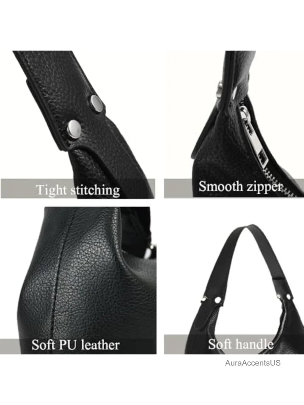 Vegan Leather Hobo Shoulder Bag Y2K Tote Purse